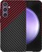 Techsuit Hoesje geschikt voor Samsung Galaxy S23 FE - Carbonite FiberShell Carbon Back Cover - Rood/Zwart