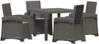 vidaXL Bartafel Lichtgrijs Polyrattan