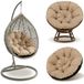 Amazinggirl Hangstoel Kussen 110 cm – Papasan Kussen & Eivormige stoel rond – groot zitkussen waterafstotend voor Tuin Terras Veranda Binnen Buiten Rotan en Woonkamer Beige Schaduw B