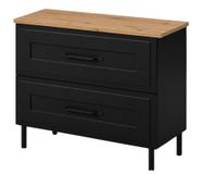 3xE living Armoire de salle de bain Classic 80 cm, noir/craft chêne