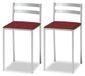 Icecat Lot de 2 tabourets de cuisine, revêtus de similicuir, couleur bordeaux, dimensions 89x35x45 cm