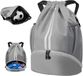 Unyqoos® Sac de sport et de gym imperméable avec cordon de serrage réglable, Argenté, L