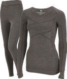 Xtreme Thermoset Dames - Merino Wol - Thermoshirt + Thermolegging - Grey Melange - Maat S