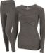 Xtreme Thermoset Dames - Merino Wol - Thermoshirt + Thermolegging - Grey Melange - Maat S