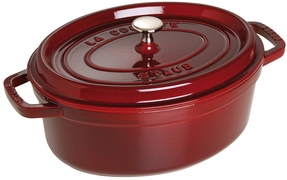 Staub ovale braadpan 29cm grenadine