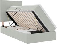 vidaXL LED-opbergbed met matras Lichtgrijs 90 x 190 cm Fluweel