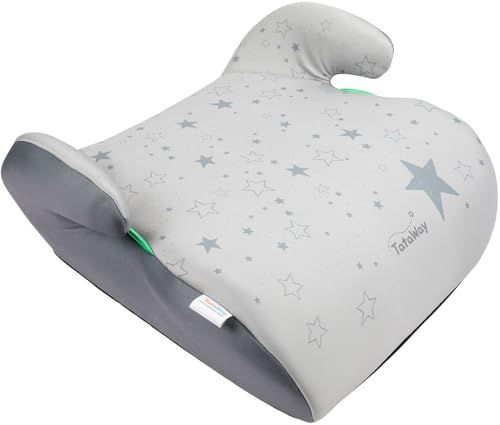 Tataway Met Grijze Sterafbeeldingen I-Size ECE R129 Autostoelrugleuning Voor Kinderen. Autolift Voor Kinderen Van 6-12 Jaar, 125-150 Cm, 22-36 Kg