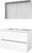Basic Line Comfort 46 Badkamermeubelset - 100 x 46 cm - Greeploos - 2 Lades - Keramische Wastafel - 1 Kraangat - Spiegelkast - Ice White