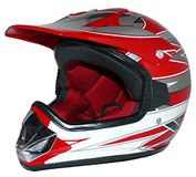 Protectwear MaX Racing kindermotorcrosshelm rood zilver wit glanzend V310-RT, maat: 2XS / Youth M (51/52 cm)
