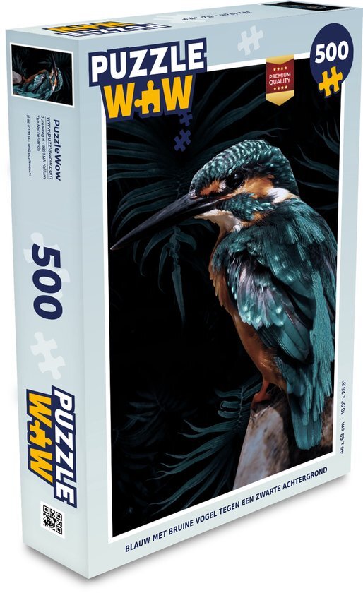 MuchoWow Puzzel IJsvogel - Blauw - Planten - Legpuzzel - Puzzel 500 stukjes