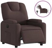 vidaXL Fauteuil verstelbaar elektrisch stof donkerbruin