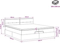 vidaXL Ottomaanse Bed met Matras en LED Blauw 200 x 200 cm Stof
