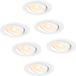 HOFTRONIC 6x Malta - LED Inbouwspot - Rond - Wit - Dimbaar - 2700K Warm Wit