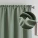 Chyhomenyc Saliegroen rideaux 111 cm longueur 2 panneaux, faux lin texturé semi-transparent filtre lumière doux aéré tringle poche draperie rideaux pour salon chambre, chacun