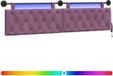 vidaXL Hangend hoofdbord Met LED-verlichting Paars Fluweel