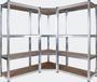 Wiltec Étagère d'angle stockage industriel garage 150x40x160 cm Métal MDF Acier