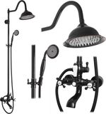 REA Bergamo Regendouche Zwart 150cm