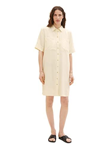TOM TAILOR Dames Jurk - 31649 Ivory Ecru - Maat 46