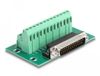Delock D-Sub 25 pin male to Terminal Block for DIN rail