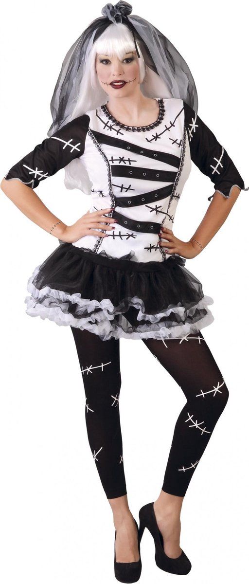 Fiestas Guirca Bruidsjurk Monster Dames Polyester Wit/Zwart Maat L