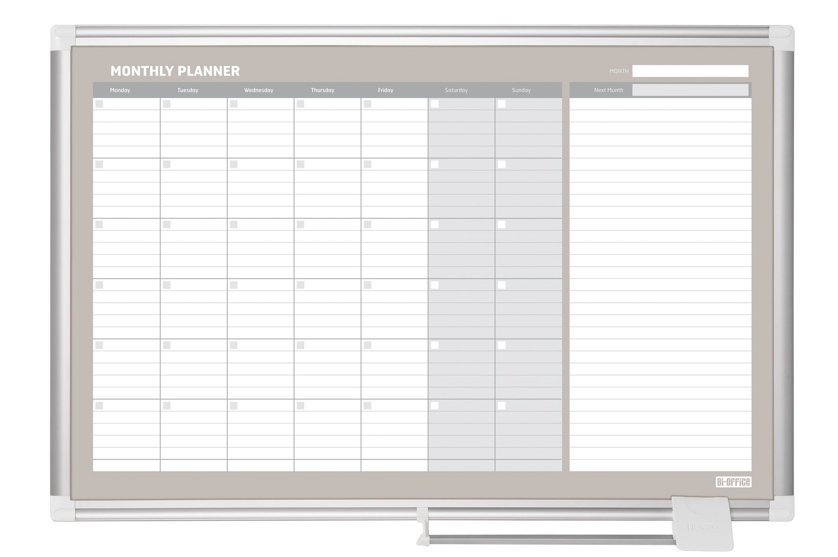 Bi-Office GA0397830 Planbord - 60 x 90 cm - Zilver