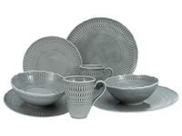 CreaTable, 33067, serie Sofia Stone, 8-delige serviesset, combiservies van porselein, vaatwasser- en magnetronbestendig, Made in Europe