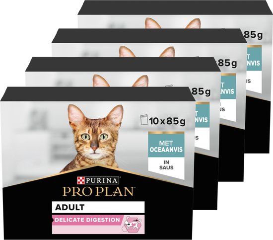 Purina Pro Plan Delicate Digestion Kat Multipack - Kattenvoer Natvoer - Vis - 40x85 g