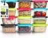 Set de boîtes de conservation sans marque - Contenants alimentaires en plastique - Rangement cuisine - Lave-vaisselle et micro-ondes - 300 ml 12 pièces - Coloré
