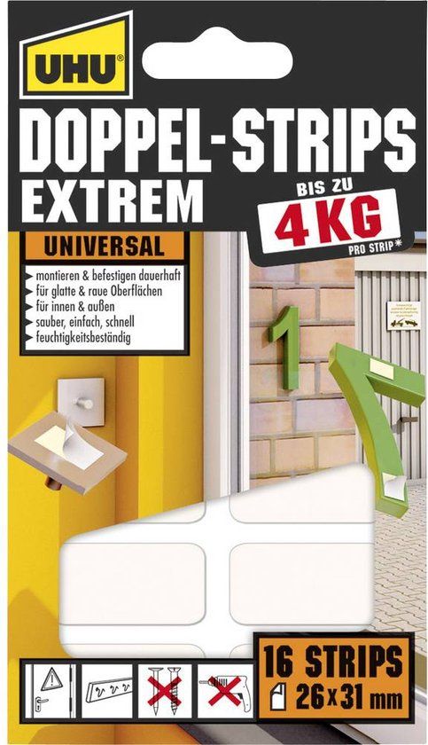 UHU 45450 Dubbelzijdige tape - 16 stuks - Wit