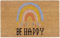 Hanse Home Kokos Deurmat - Be Happy - Natuurlijk - 40x70cm