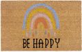 Hanse Home Kokos Deurmat - Be Happy - Natuurlijk - 40x70cm