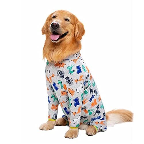 JRKJ Katoen grote hondenkleding pyjama Medium hond kostuum jumpsuits kleding voor honden mannelijke vrouw volledig bedekte buik