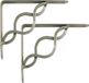AMIG Support de tablette décoratif - 2x - métal - argent - H200 x L150 mm - Jusqu'à 180 kg