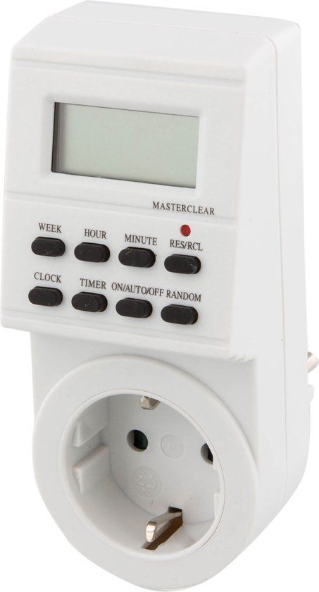 Q-Link Digitale Schakelklok - Wit - 16A - Opbouw