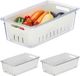 Shenzhen Haorui Industrial Technology Co., Ltd. Organisateur de réfrigérateur set de 3 - empilable - bacs pour fruits et légumes - transparent/blanc