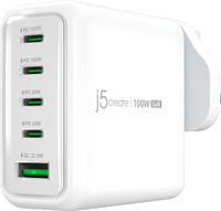 j5create 100W GaN USB-C® 5-Poorts Oplader Wit