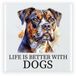Bellatio Decorations Cadeau tegel hondenliefhebber - Boxer hond - keramiek - water kleuren - 15 x 15 cm