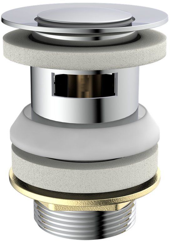 SCHÜTTE Design Afvoerplug Pop-Up - 5/4" - Afsluitbaar - Met Overloop - Chroom