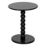 Atmosphera Bijzettafeltje Bologna - zwart - D38x H46 cm - plantenpot verhoger/koffie salon tafel - MDF