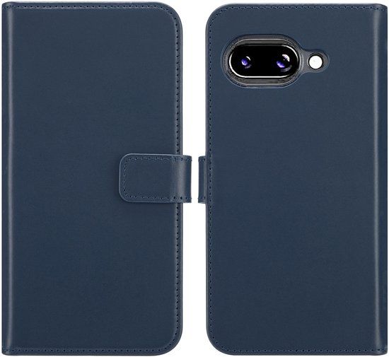 Selencia Echt Leren Bookcase voor de Google Pixel 9A - Blauw