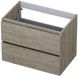 INK - Onderkast 2 Laden Greeploos met Houten Keerlijst - 700x450x520 Mm - Greige Eiken