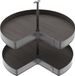 Emuca - Set Harmony 3/4 draaiplateaus, modulebreedte 800mm, in hoogte verstelbaar, Staal en Hout, Antracietgrijs