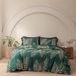 TRANKIELO® - Housse de couette 155 x 220 cm - Feuilles dorées - Microfibre douce - 3 pièces avec fermeture éclair