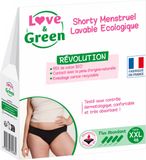 Love & Green Menstruatie Shorty Wasbaar Zwart Abundant Flow (Maat : XXL)