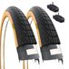 ECOVELO 2 banden 20 x 1,75 (47-406) + 2 kamers met ventiel America voor Graziella fiets City Bike zwart Para