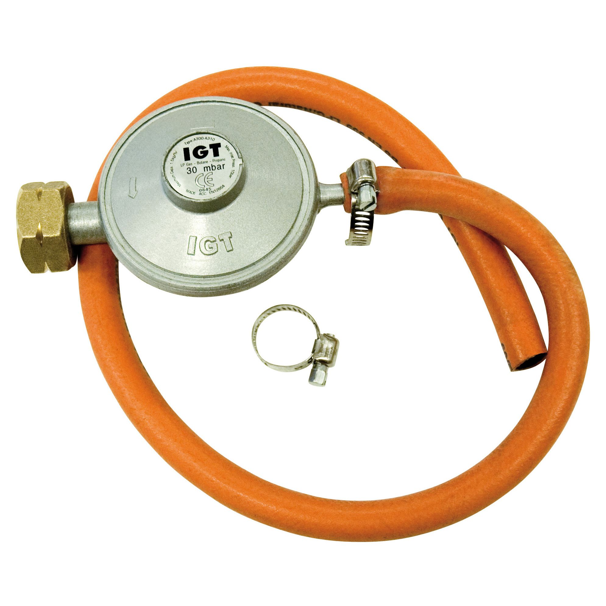 Barbecook Gasregulator + Slang 30 Mbar - Oranje