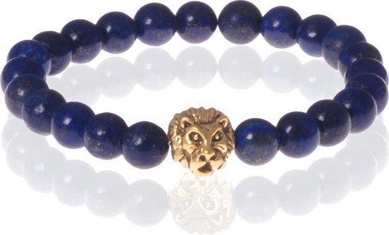 Memphis Accessories Heren kralen armband Lapis Lazuli Lion