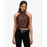 Superdry Jacquard haltertop Dames Floral Block Black UK12-EU40