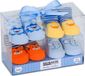 BRUBAKER 4 paires de chaussettes pour bébé garçon 0-12 mois - Shower de bébé - Cadeau - Ensemble cadeau pour nouveau-né en coffret cadeau avec nœud - Chaussettes animaux