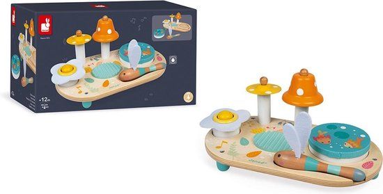 Janod Pure Muziektafel - Houten Muziekset voor Kinderen vanaf 1 Jaar